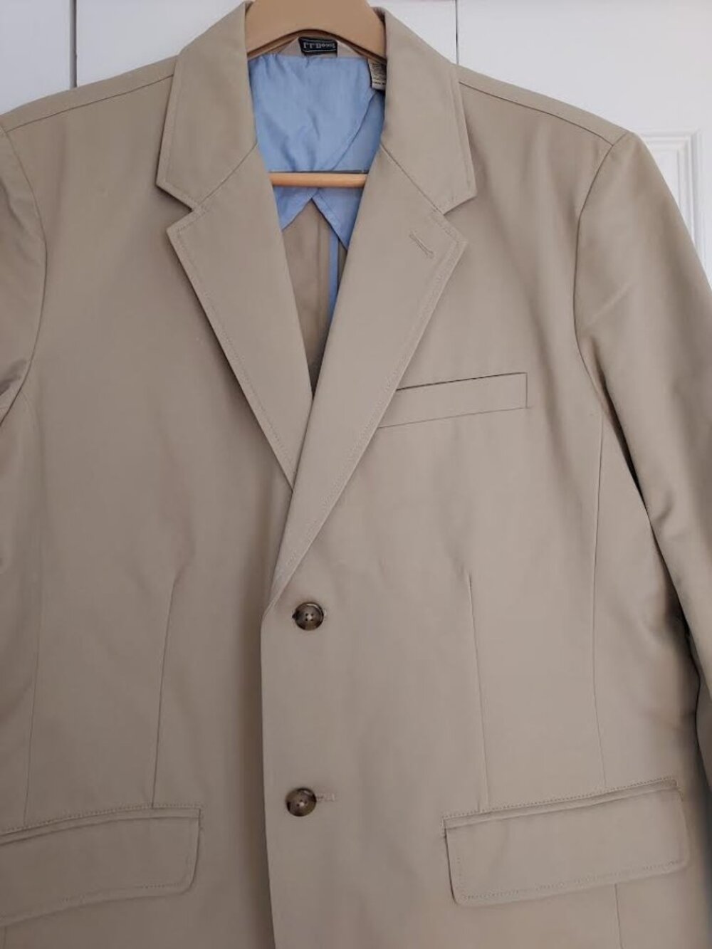 NWOT L.L. Bean Men's 2 Button Lined Sport Coat Jacket Khaki Tan, Size 42R